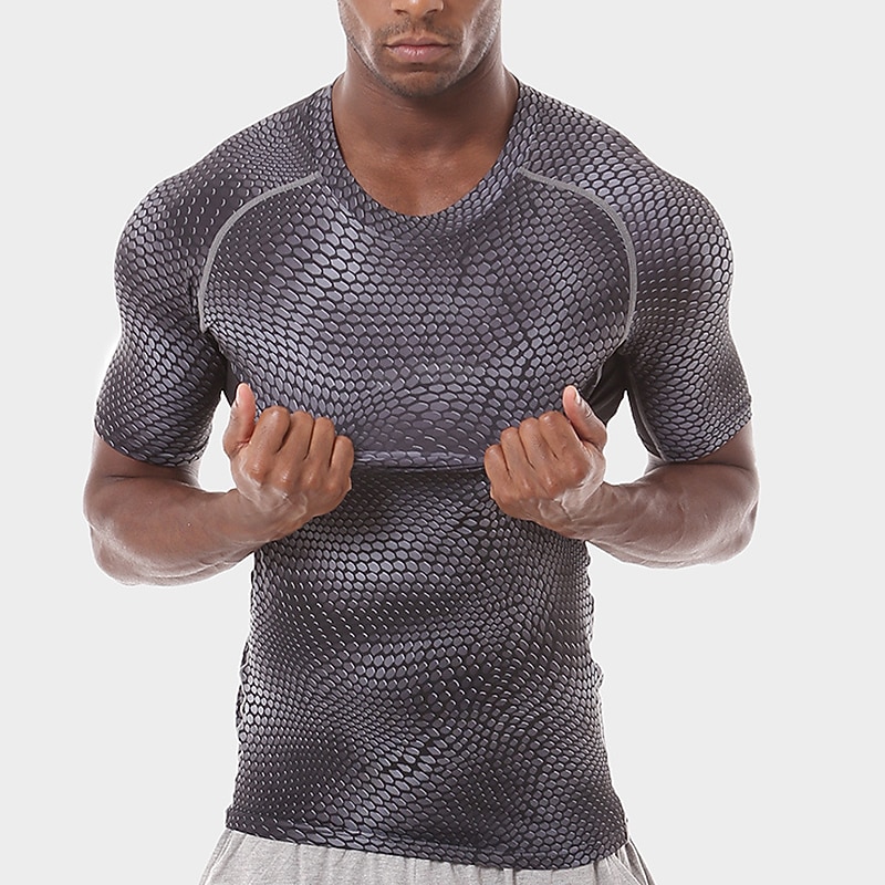 Men's T shirt Tee Gym Shirt Compression Shirt Training Shirt Men Tops Crew Neck Short Sleeve Sports & Outdoor Vacation Going out Casual Daily Quick dry Moisture Wicking Breathable Soft Plain Light4