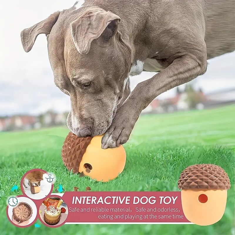 Acorn Shaped Pet Food Leakage Toy Teeth Grinding Silicone SlowFood Pet Toys For Dog Supplies3