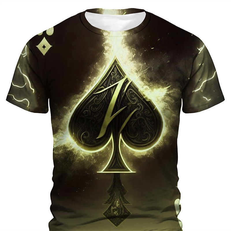 Men's Graphic Gothic Horror Poker T Shirt Short Sleeve T shirt 3D Print Crew Neck Shirt Daily Designer Retro Vintage Sports Outdoor Holiday Going out Purple Brown Green Spring & Summer Clothing2