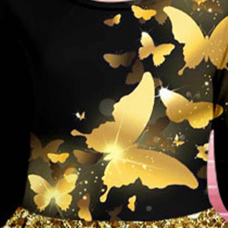 Girls' 3D Butterfly Dress Long Sleeve 3D Print Spring Fall Sports & Outdoor Daily Holiday Cute Casual Beautiful Kids 3-12 Years Casual Dress A Line Dress Above Knee Polyester Regular Fit4