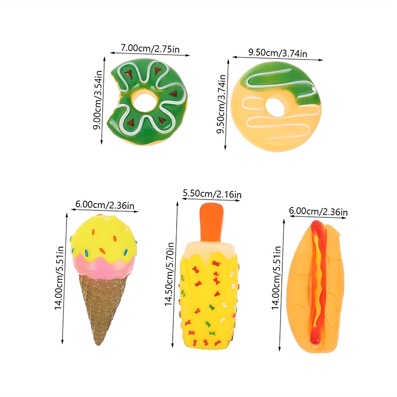 Teething Dog Toy Teething Toys for Puppies Fake Dessert Puppy bite Toy Squeaky Dog chew Toy Tough Dog Toys pet Squeaky Artificial Dessert Decoration ice Cream Vinyl The Dog3
