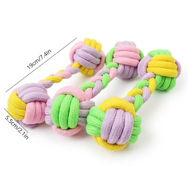 1pc Teeth Cleaning Braided Rope Knot Pet Toy Dog Chew Durable Toy For Cat And Dog Teeth Cleaning Supply2