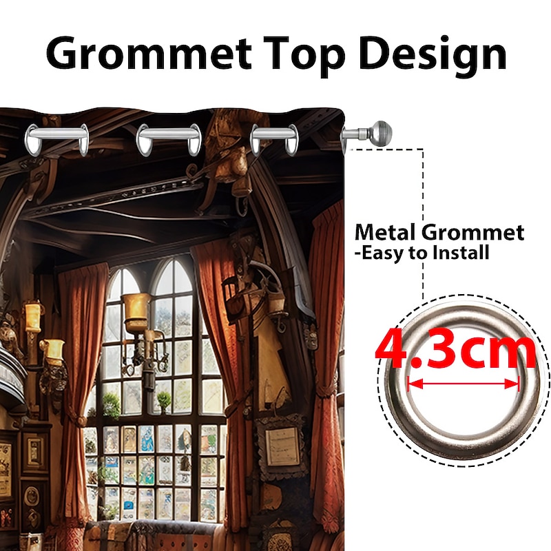 2 Panels Vintage Bar Curtain Drapes Blackout Curtain For Living Room Bedroom Kitchen Window Treatments Thermal Insulated Room Darkening3