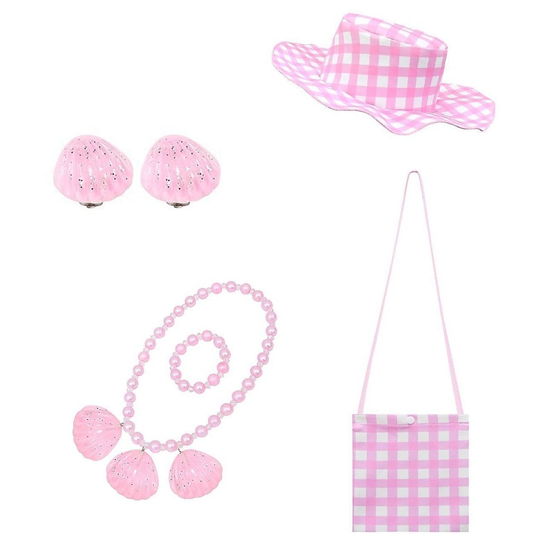 pink figure accessories Fisherman hat bag Earrings necklace bracelet bow hair accessories