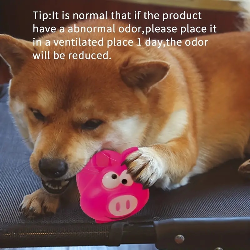 1PC Long Ear Pig Design Dog Chew Toys Dog Grinding Teeth Toys4