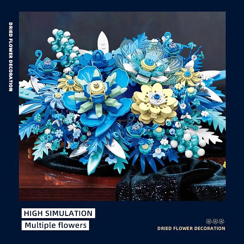 Women's Day Gifts 917PCS Fantasy Eternal Flower Building Blocks Plant Flower Assembly Brick Creative Desktop Decoration Romantic Gift Children Toy Valentine's Day Mother's Day Gifts for MoM2