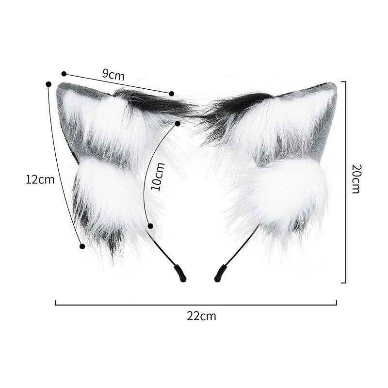 Anime Zones Fox Ear Headband Cos Plush Fox Tail Set Live Broadcast Anime Exhibition Dressing Props Cosplay Accessories3