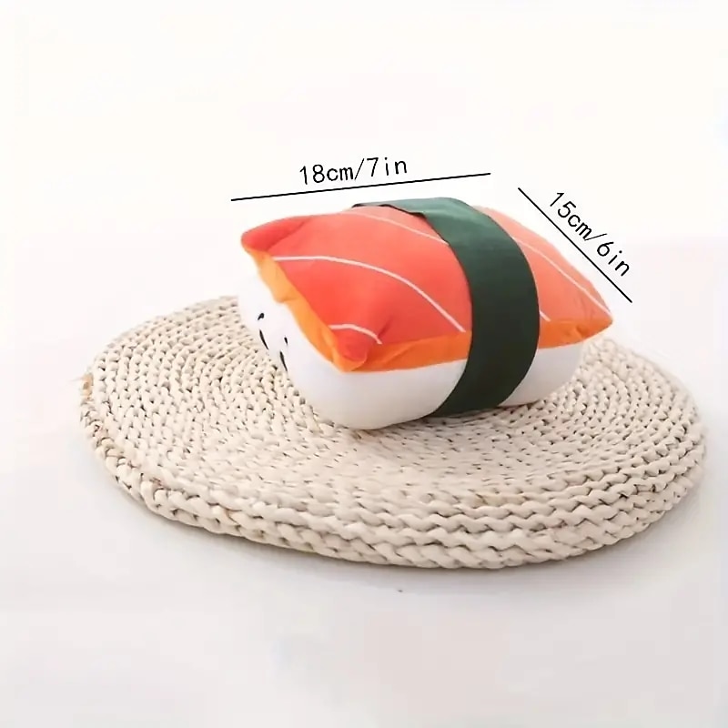1pc Sushi Design Pet Grinding Teeth Squeaky Plush Toy DurableChew Toy For Dog Interactive Supply2