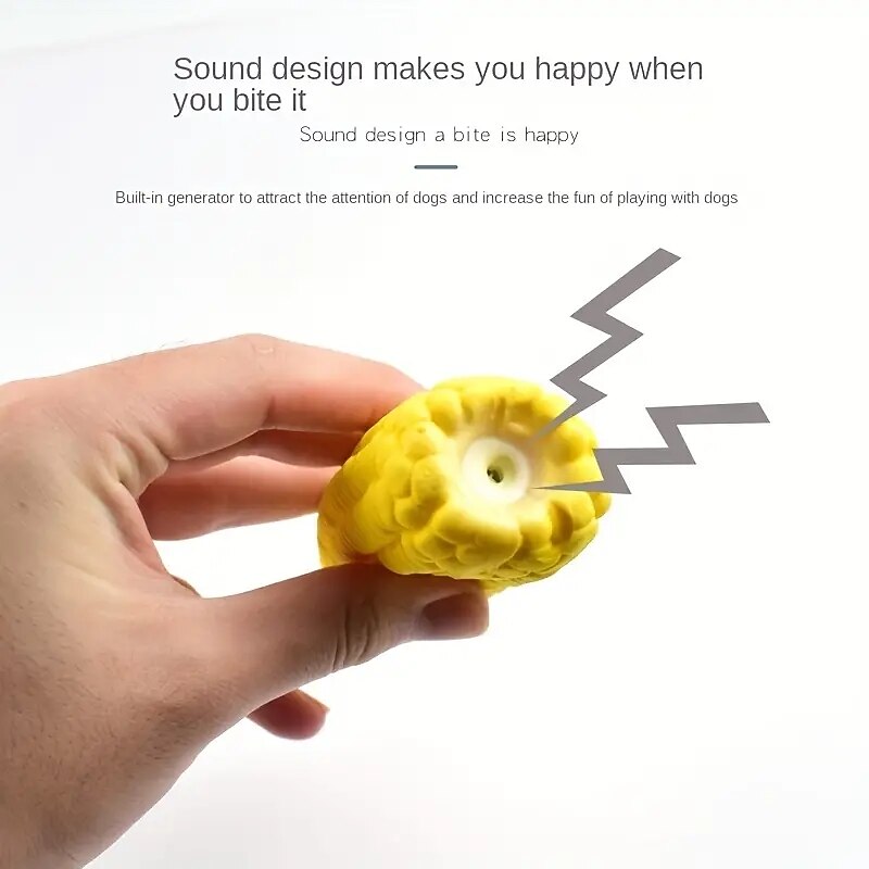 Corn Design Durable Dog Chew Latex Toys Tough Squeaky Dog Grinding Teeth Toys3