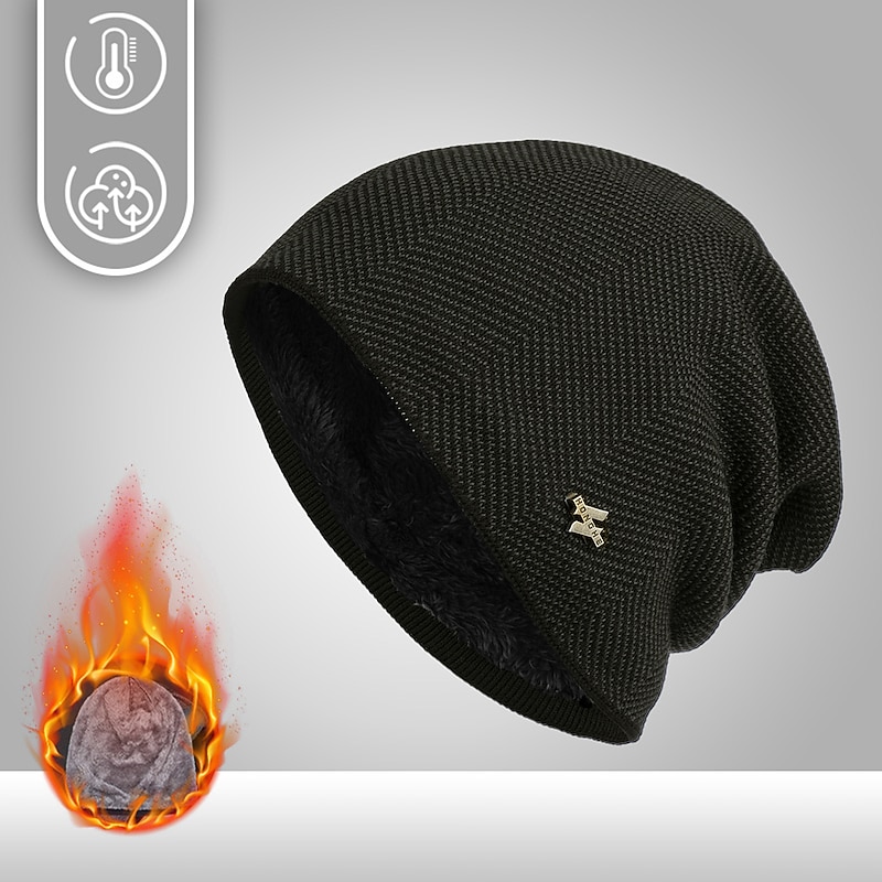 Men's Unisex Beanie Hat Navy Wine Red Portable Breathable Foldable Lightweight