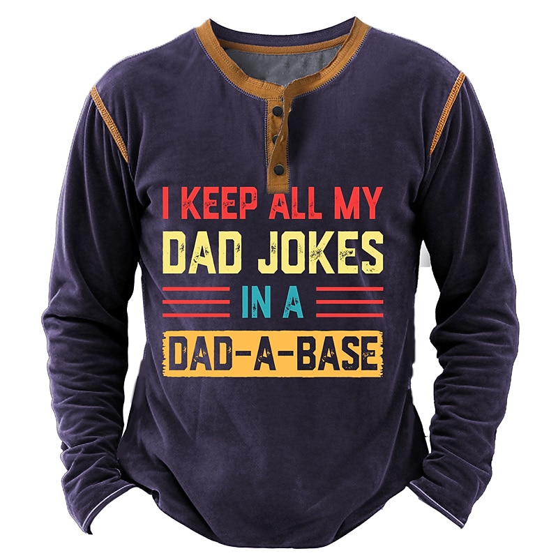 Men's Graphic Letter Henley Shirt Long Sleeve 3D Print Fashion Daily Casual Casual Holiday Going out Spring &  Fall Deep Purple Black Army Green Dark Blue Henley Henley T-Shirt4