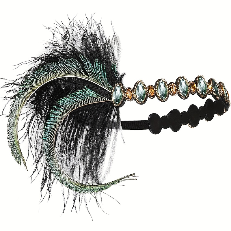 Vintage 1920s The Great Gatsby Flapper Headband The Great Gatsby Wedding Guest Feather Fancy Dress Women's Halloween Carnival Masquerade Performance Wedding Wedding Guest Adults' Headwear All Seasons3