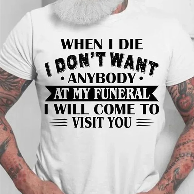 Men's Letter T Shirt Tee Top 100% Cotton Short Sleeve Graphic Shirt Black White Dark Grey Comfortable Tee Sports Outdoor Holiday Fashion Designer Clothing3