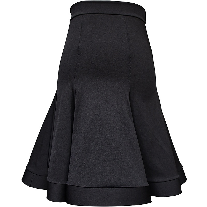 Latin Dance Skirts Pure Color Splicing Women's Performance Training High Polyester4