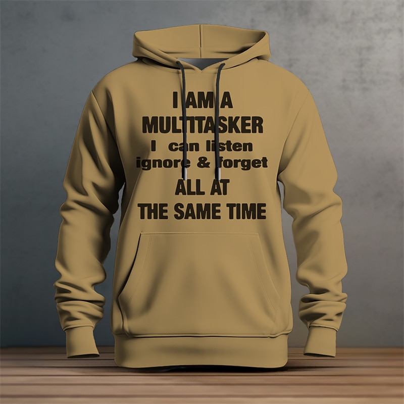 Men's Funny Multitasker Hoodie - I Can Listen, Ignore & Forget All at the Same Time - Lifestyle Humor Graphic Print2