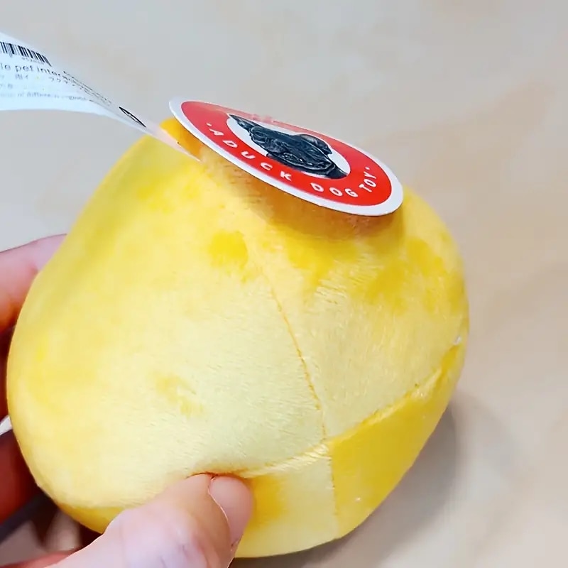 1pc Orange Design Pet Grinding Teeth Squeaky Plush Toy Durable Chew Toy For Dog Interactive Supply4