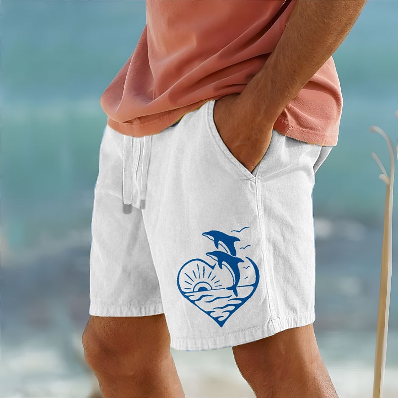 Men's Animal Dolphin Shorts Summer Shorts Beach Shorts Mid Waist Hawaiian Casual Outdoor Holiday Going out Drawstring Elastic Waist Print Designer Clothing Apparel2