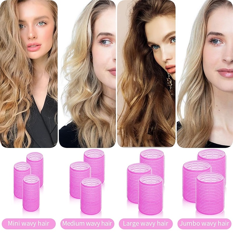36Pcs Hair Roller Set with Clips, Self-Grip Hair Rollers for Volume, Salon Hairdressing Curlers and DIY Hairstyles, 4 Sizes Rollers Hair Curlers in a Storage Bag2
