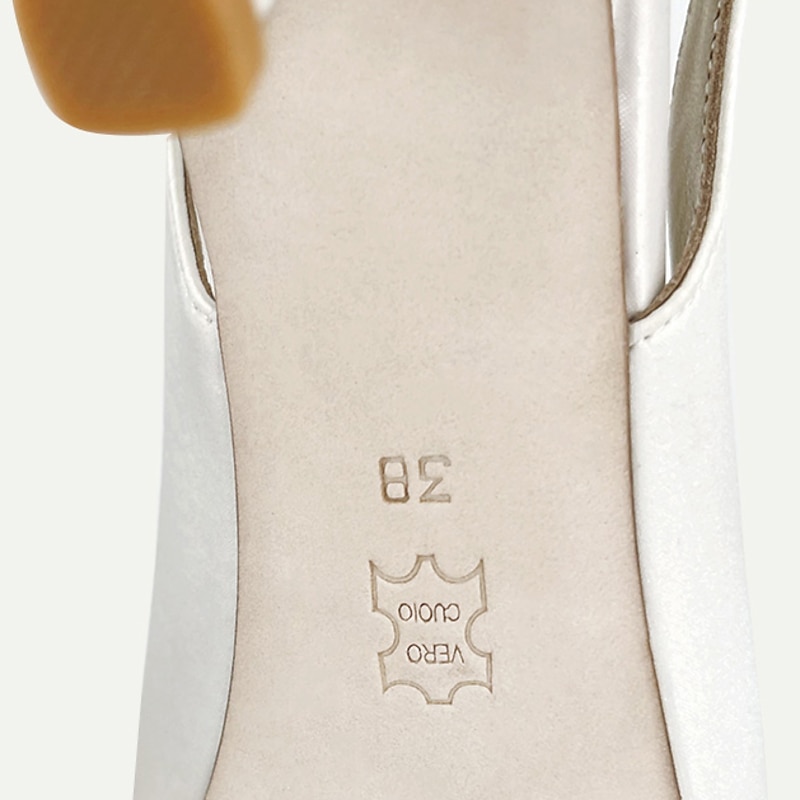 White Slingback Heels with Bow Detail for Women - Elegant Wedding and Formal Shoes2