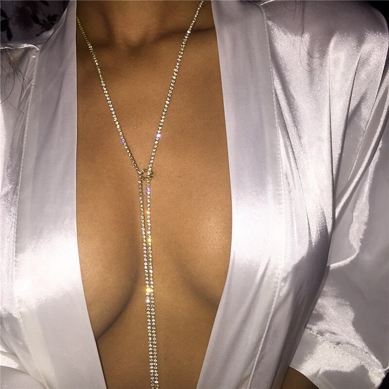 Choker Necklace Body Chain Body Chain Elegant & Luxurious Sparkle Sexy Rhinestone For Disco Cosplay Carnival Women's Costume Jewelry Fashion Jewelry3