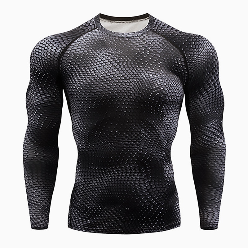 Men's T shirt Tee Gym Shirt Compression Shirt Fitness Shirt Men Tops Crew Neck Long Sleeve Sports & Outdoor Vacation Going out Casual Daily Quick dry Sweat wicking Breathable High Elasticity Plain