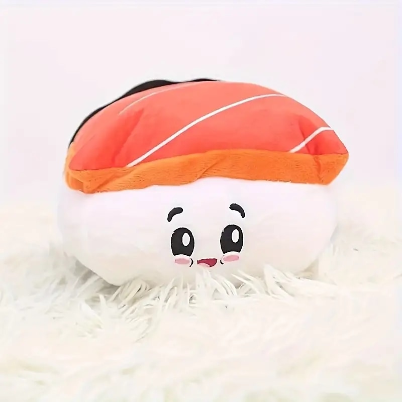 1pc Sushi Design Pet Grinding Teeth Squeaky Plush Toy DurableChew Toy For Dog Interactive Supply