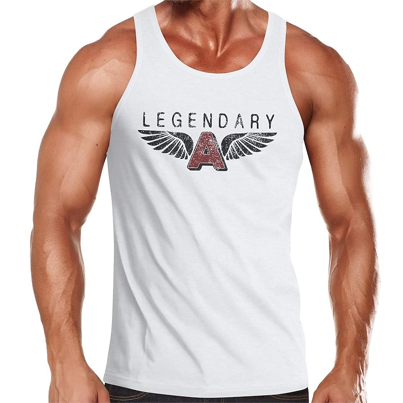 Men's Graphic Creepy Lettering Letter Vest Top Sleeveless T Shirt for Men Sleeveless T shirt 3D Print Crew Neck Shirt Fashion Designer Muscle Daily Sports Running Black & Yellow Black White Spring2