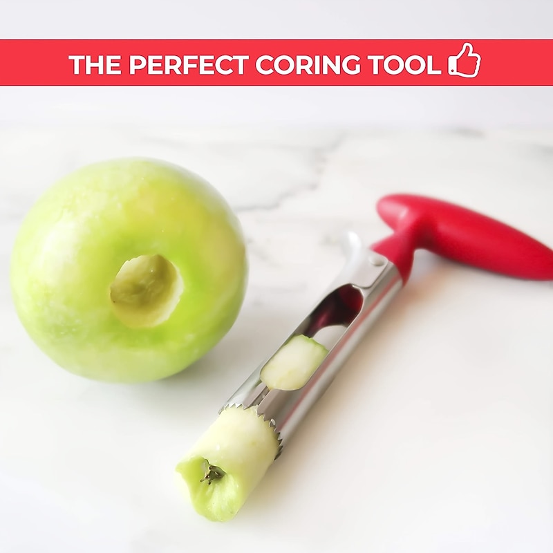 Premium Apple Corer, Durable Stainless Steel Apple Corer Remover For Pears, Bell Peppers, Honeycrisp, Gala And Pink Lady Apples, Kitchen Gadgets4