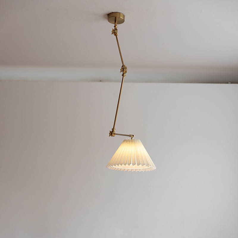 Industrial Pendant Light Fixture, Swing Arm Hanging Light, Adjustable Dome Ceiling Pendant Light for Dining Room Living Room in Gold2