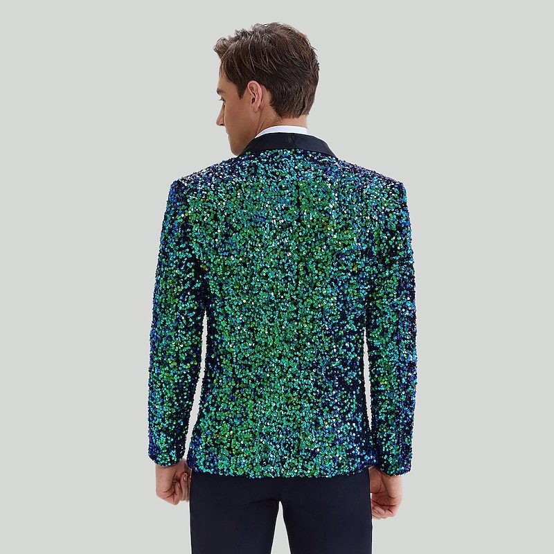 Disco 1980s Jacket Tuxedo Suits & Blazers Disco Sequins Fancy Dress Men's Masquerade Party Party / Evening Prom Adults' Coat3