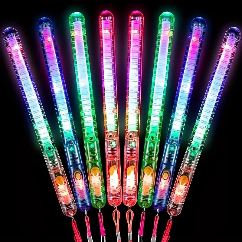 3/5/10pcs LED Glow Sticks LED Party Sticks Flash Twinkling Light Multi-color Sticks Glow Sticks With Lanyard Suitable For Birthday Parties Small Gifts For Halloween And Christmas Parties2