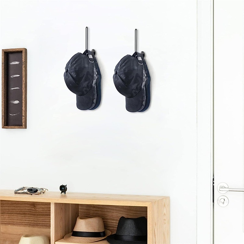Hat Rack For Baseball Caps Adhesive Hat Hooks Storage Cap Organizer No Drilling Hat Holder Wall Cap Hanger For Door Closet2