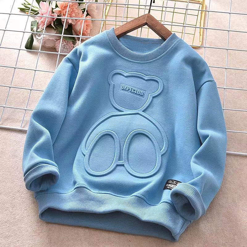 Kids Boys Sweatshirt Bear Letter Long Sleeve Crewneck Spring Fall Fashion Cool Daily Cotton Outdoor Casual3