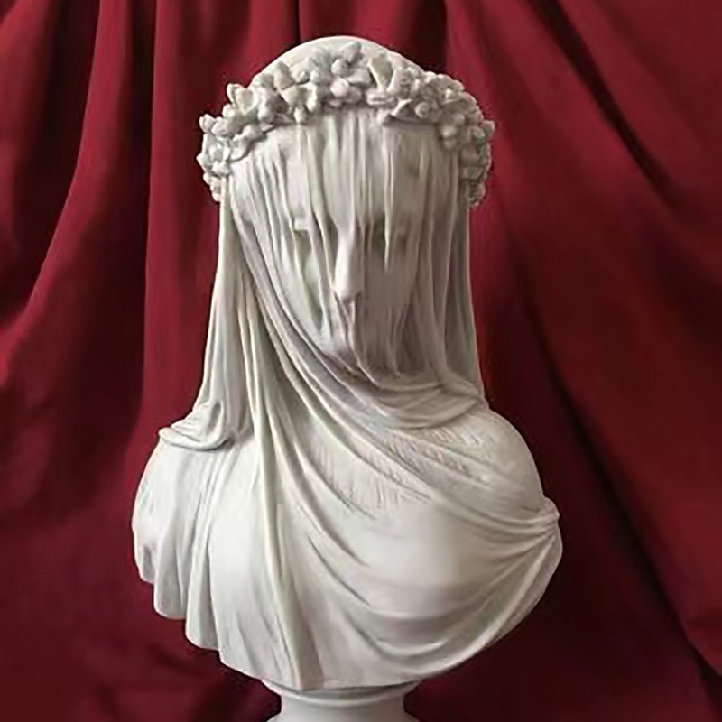 Lady Statue, Veiled Lady Bust Greek Goddess Statue Abstract Victorian Veiled Maiden Statue Statue Home Decor Aesthetic for Home Art Collection Ornament4