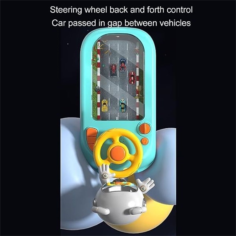 Children's Steering Wheel Simulation Driving Toy Puzzle Electric Tabletop Game Console To Avoid Racing And Adventure Through Levels3