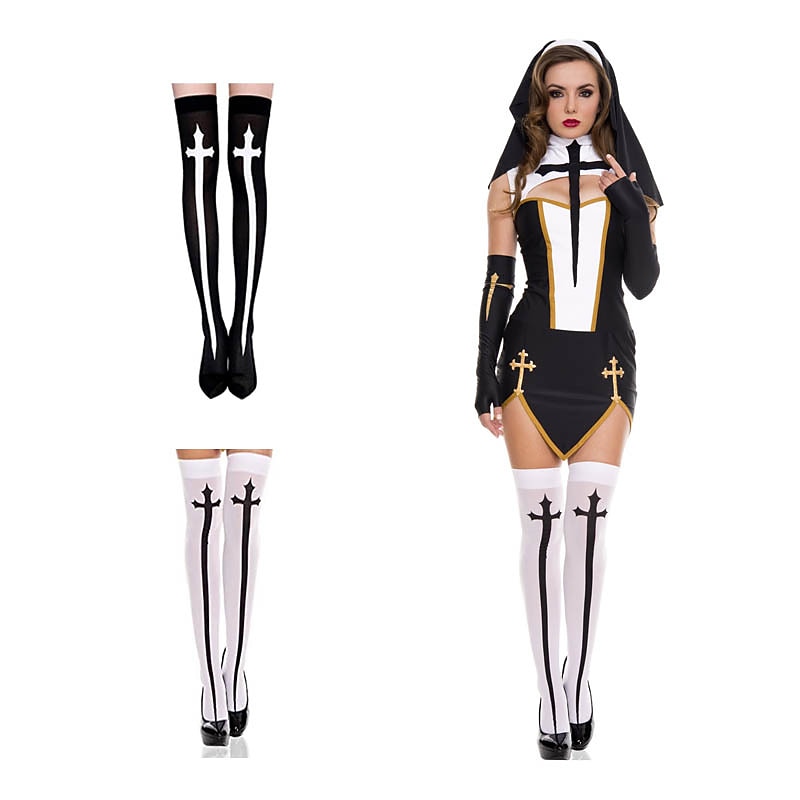 Nun Halloween Cosplay Costume Cosplay Adults' Women's Carnival Masquerade Mardi Gras Carnival Masquerade Easy Halloween Costumes Dress Up2