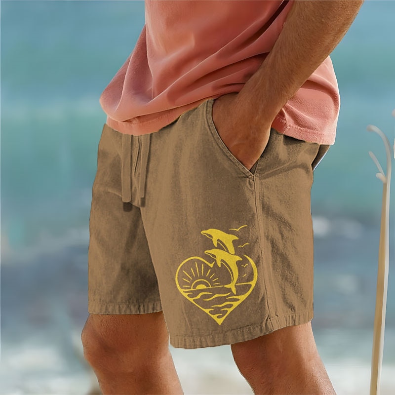 Men's Animal Dolphin Shorts Summer Shorts Beach Shorts Mid Waist Hawaiian Casual Outdoor Holiday Going out Drawstring Elastic Waist Print Designer Clothing Apparel4