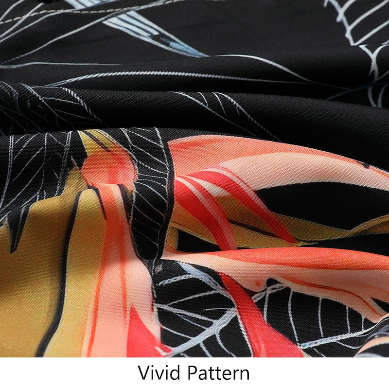 Men's Leaves Shirt Graphic Shirt Aloha Shirt Short Sleeve Shirt Turndown Outdoor Street Print Black White Yellow Pink Blue Print Button-Down Clothing Apparel Fashion Designer Casual Breathable4