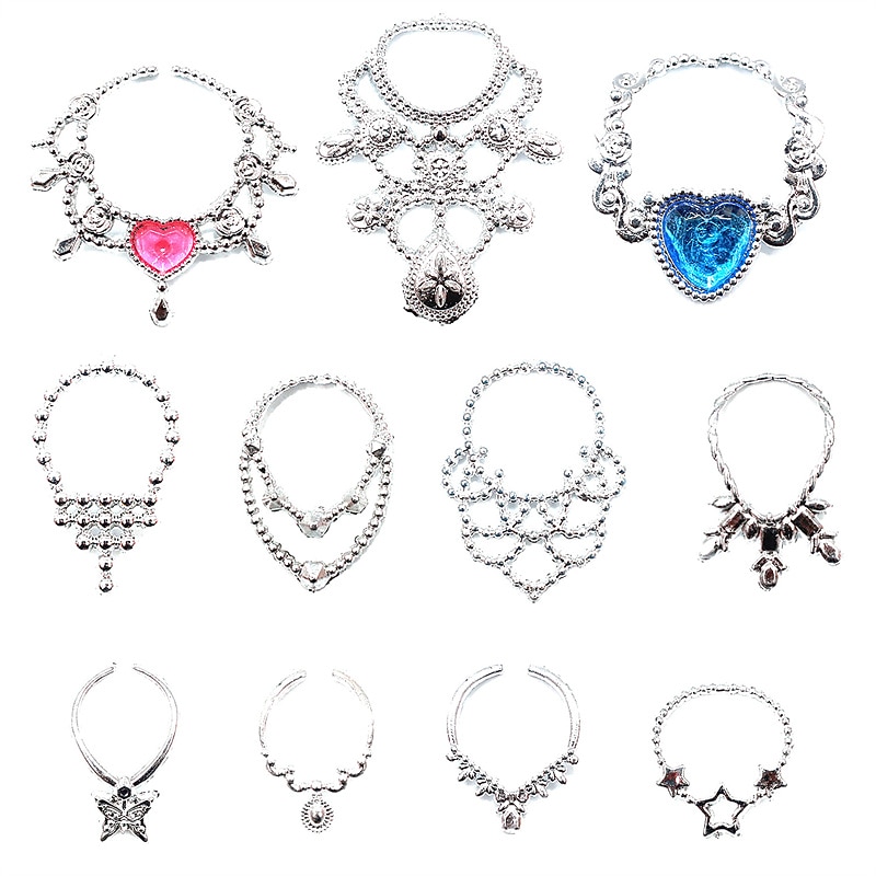 Rondom 50 Sets 15 Optional 11inch  Doll Toys Electroplated Necklace Accessories Earrings Bracelets And Earrings
