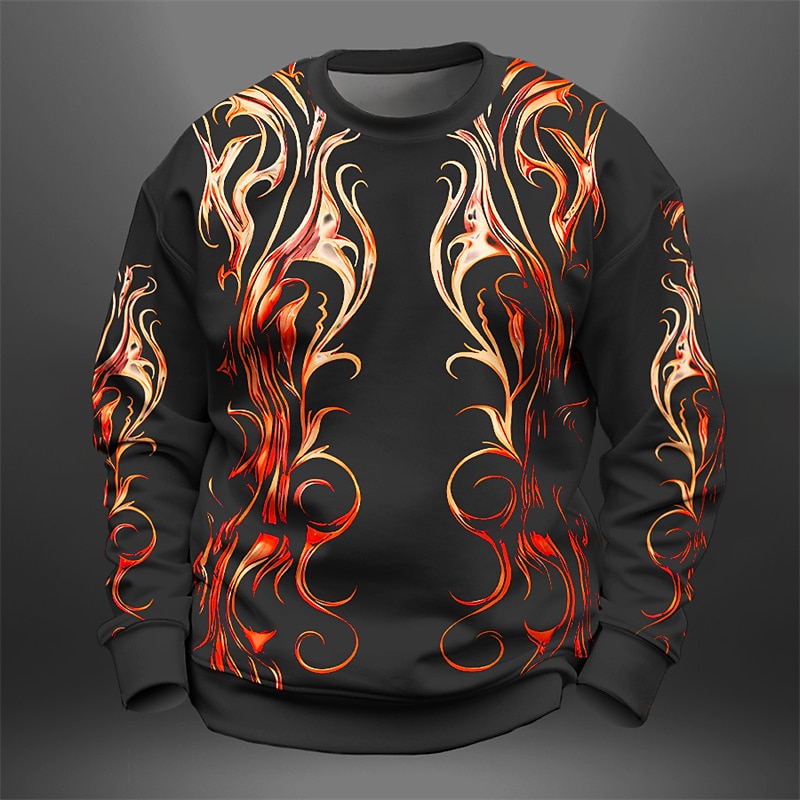 Men's Graphic Totem Sweatshirts Golf Pullover Sweatshirt Long Sleeve Sweatshirt Crew Neck Fashion Daily Casual 3D Print Vacation Holiday Going out Print Spring &  Fall2