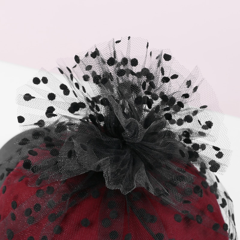 Hats Fiber Sun Hat Veil Hat Casual Holiday Simple Retro With Polka Dot Tulle Headpiece Headwear2