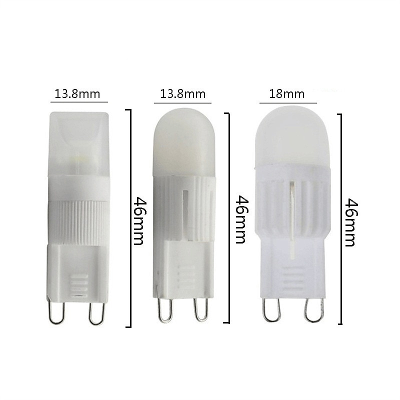 G9 LED Bulb 1/2/3W Dimmable Chandelier Light Bulbs 20W/30W Halogen Bulb Equivalent Warm White 3000K/White 6000K G9 Bi Pin Base Bulbs  AC220V 5Pcs2
