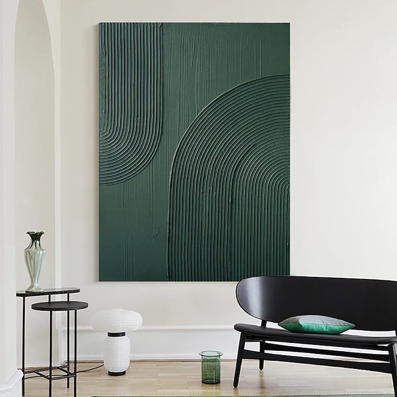 Handmade Oil Painting Canvas Wall Art Decoration Nordic Minimalism Contemporary Green Abstract Texture for Home Decor Rolled Frameless Unstretched Painting2