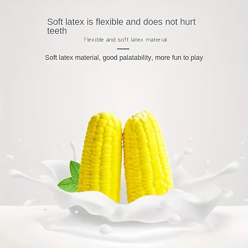 Corn Design Durable Dog Chew Latex Toys Tough Squeaky Dog Grinding Teeth Toys2