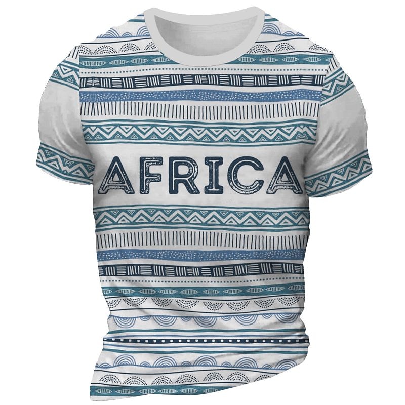 Men's Graphic Stripes South Africa T Shirt Short Sleeve T shirt 3D Print Crew Neck Shirt Daily Designer Retro Vintage Sports Outdoor Holiday Going out Red Blue Dark Green Spring & Summer Clothing4