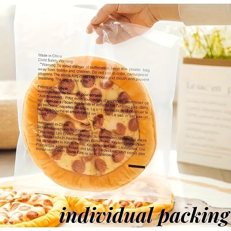 1pc Pizza Design Pet Grinding Teeth Squeaky Plush Toy DurableChew Toy For Dog Interactive Supply3