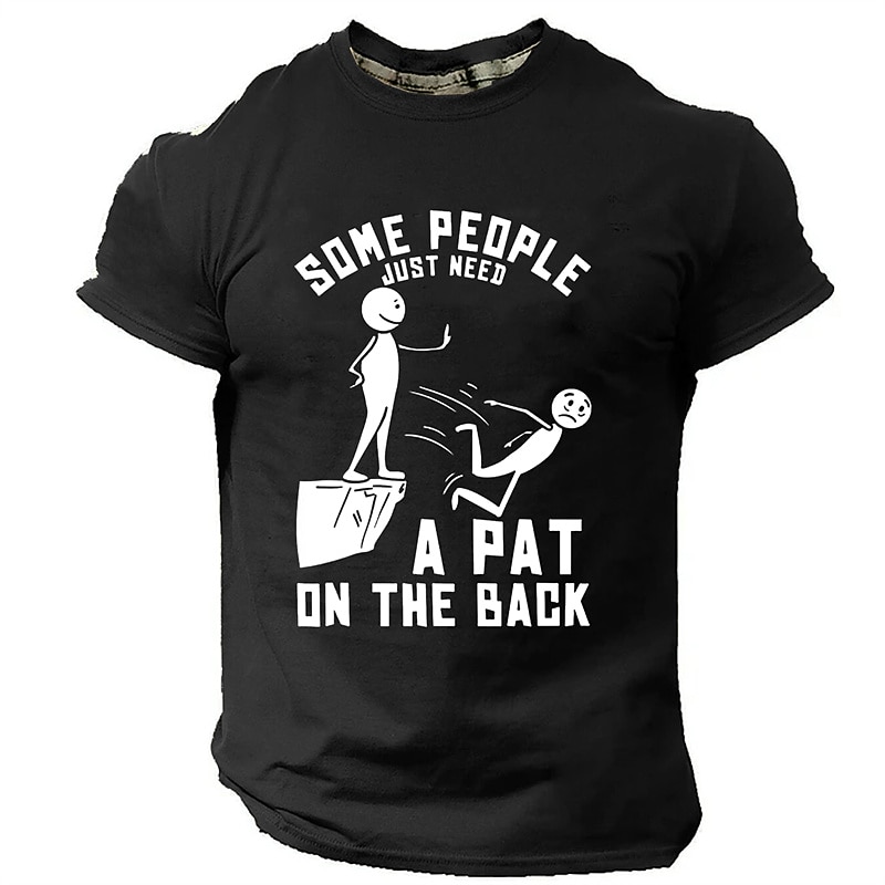 Men's Humorous Graphic T-Shirt: 'Some People Just Need A Pat On The Back' Pun Short Sleeve Tee4