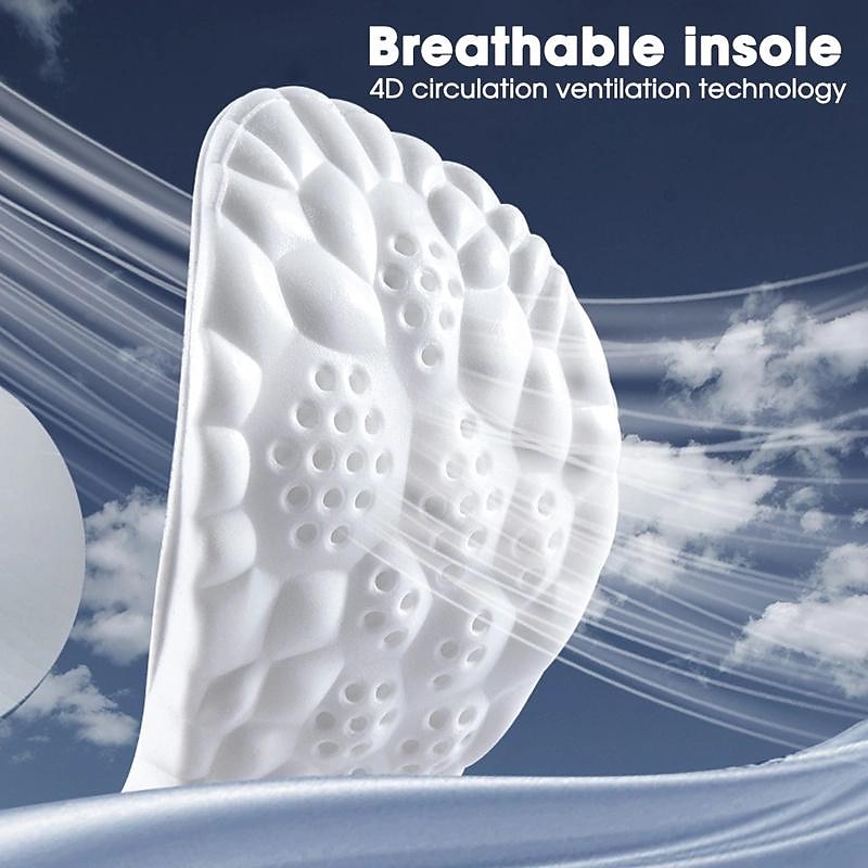 4D Cloud Technology Sports Insoles Soft, Breathable Shock-Absorbing Cushioning for Optimal Orthopedic Care4