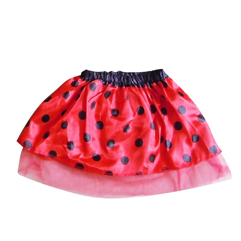 Christmas silk screen ladybug set short skirt with stockings head band children's dance party performance dress three-piece set2