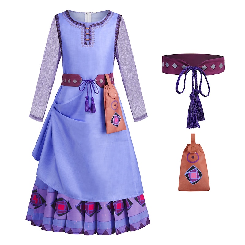 Wish Princess Asha Dress Cosplay Costume Outfits Cute Movie Cosplay for Girls' Kid's Carnival Children's Day New Year2